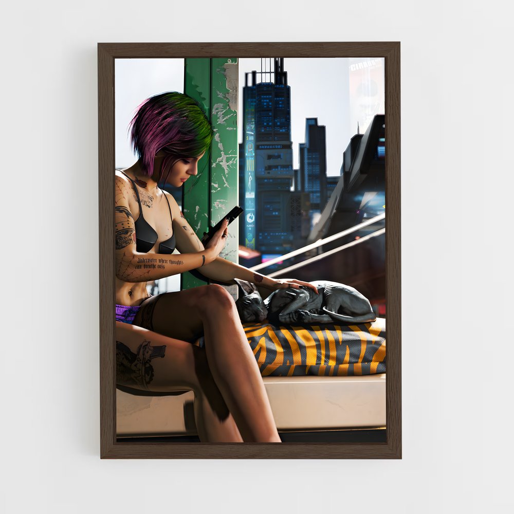 Poster Judy en Pause – affiche Cyberpunk (vue 5)